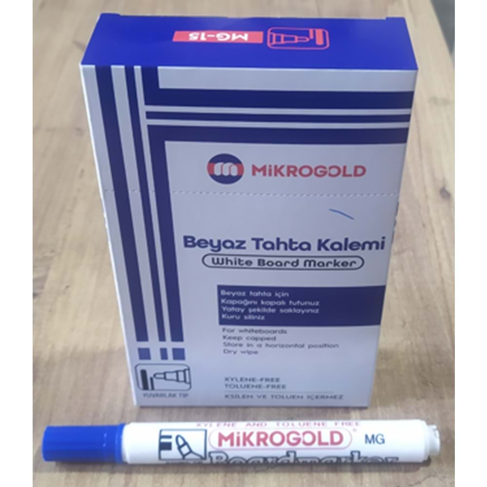 MİKROGOLD TAHTA KALEMİ MAVİ *12Lİ