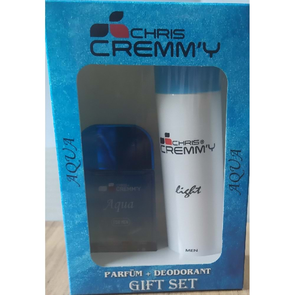 CHRIS CREMMY SET DEODORANT+PARFÜM AQUA MEN