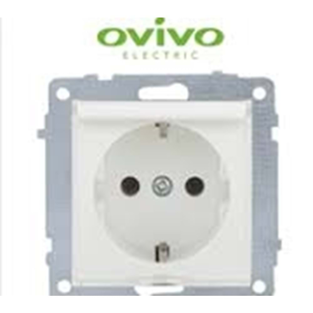 OVIVO TOPRAKLI PRİZ BEYAZ NO217 *12Lİ
