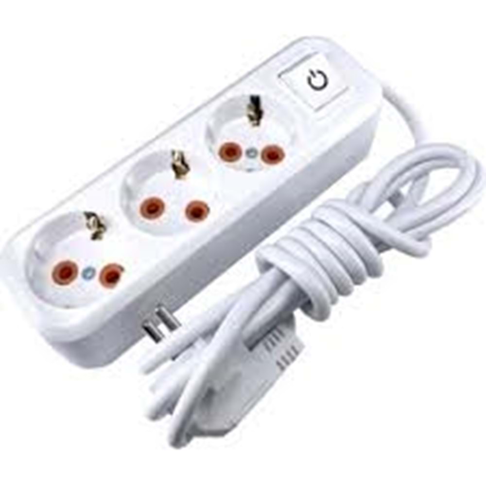 ASEL ANAHTARLI TOPRAKLI PRİZ 3 METRE 3LÜ*25Lİ