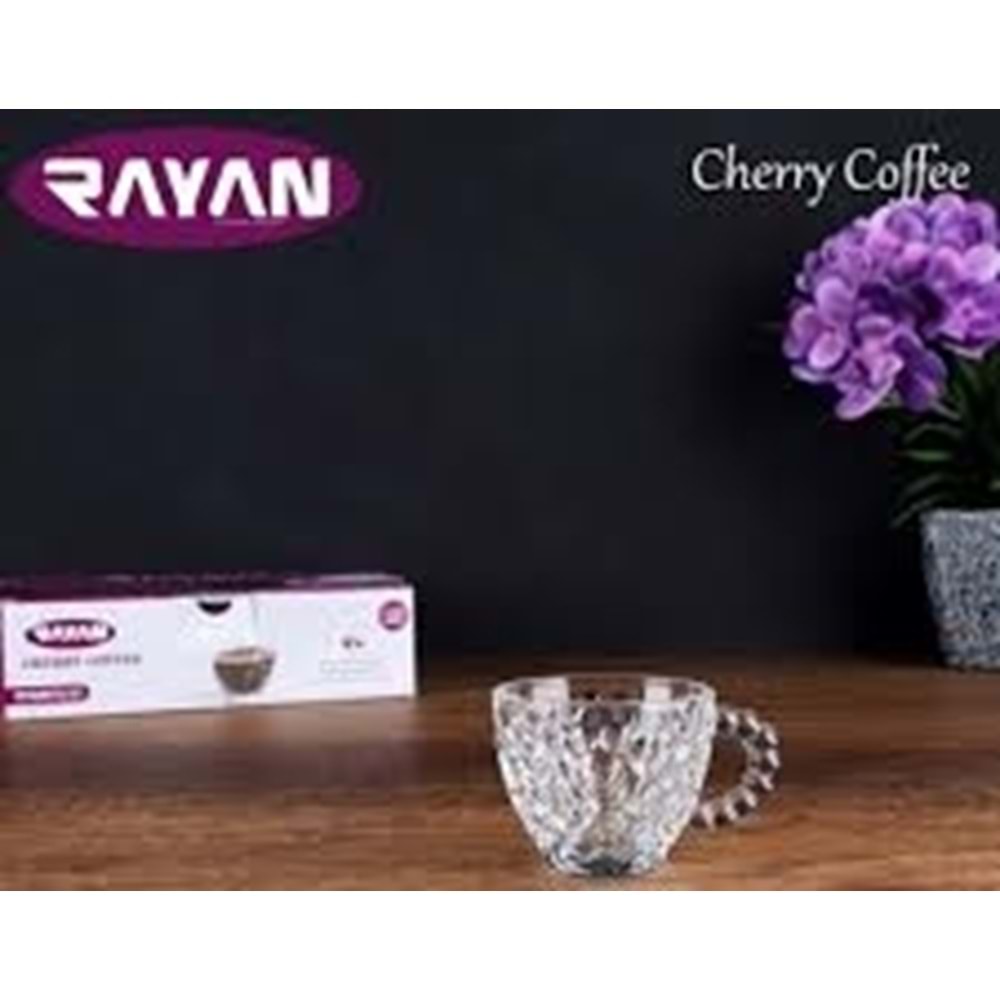 RAYAN 6LI CHERRY KULPLU CAHVE TAKIM*12