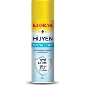 KLORAK HİJYEN YÜZEY TEM. SPREY 150ML x 12Lİ