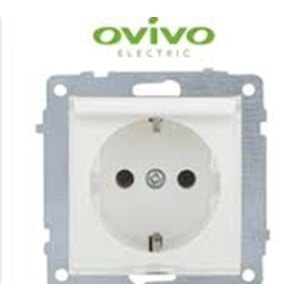 OVIVO TOPRAKLI PRİZ BEYAZ NO217 *12Lİ