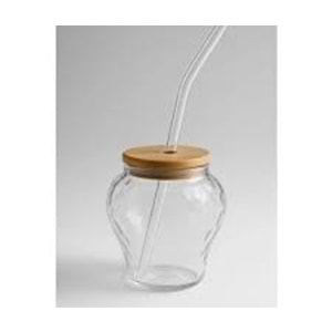 BAMBU KAPAK PİPETLİ BARDAK 400ML*48