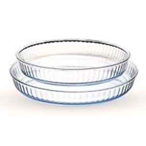 BORART ANTRASİT OPTİKLİ YUVARLAK TEPSİ İKİLİ 145022*4