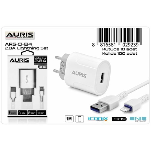 ARS CH34 IPHONE ŞARJ ALETİ USB 2,8A