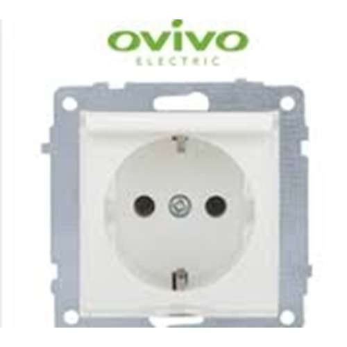 OVIVO TOPRAKLI PRİZ BEYAZ NO217 *12Lİ