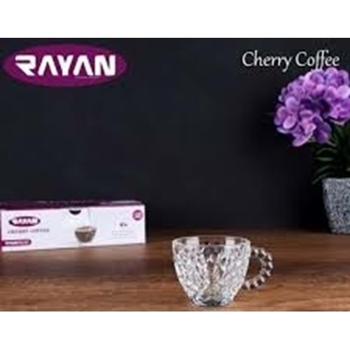RAYAN 6LI CHERRY KULPLU CAHVE TAKIM*12