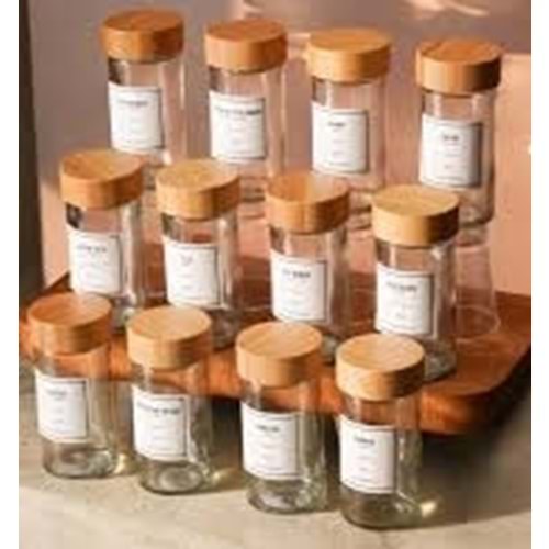 MİR BAMBU KAPAKLI 4LÜ KAVANOZ SET