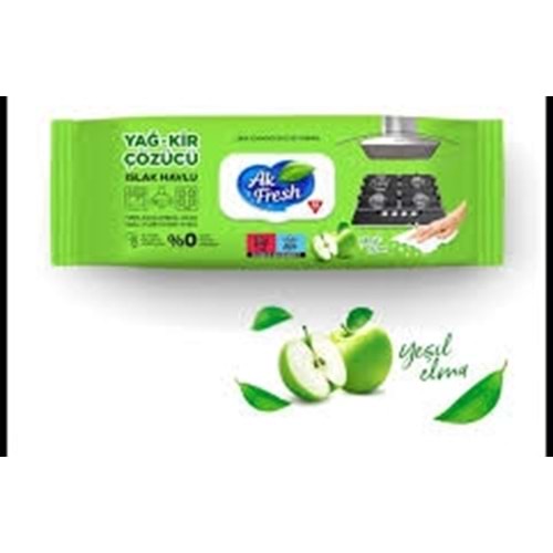 AK FRESH YAĞ KİR ÇÖZÜCÜ ISLAK MENDİL*12