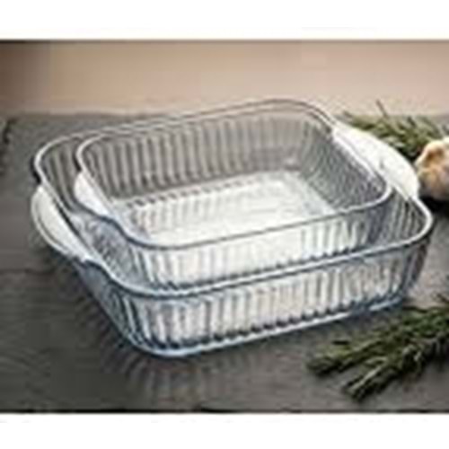 BORART ANTRASİT PETEKLİ KARE TEPSİ İKİLİ 145428*4