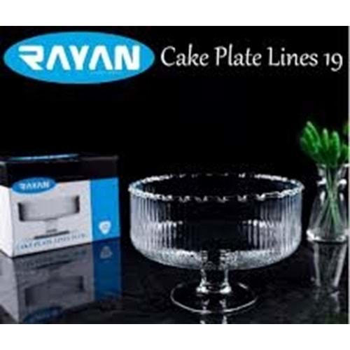 RAYAN CAKE PLATE LINES 19CM AYAKLI KASE
