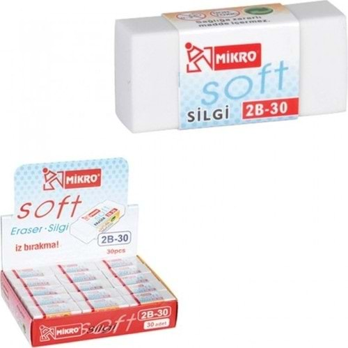 MİKRO 2B-30 SOFT BEYAZ SİLGİ x 30LU