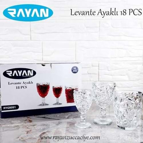 RAYAN 18PRÇ AYAKLI BARDAK LEVANTE*2