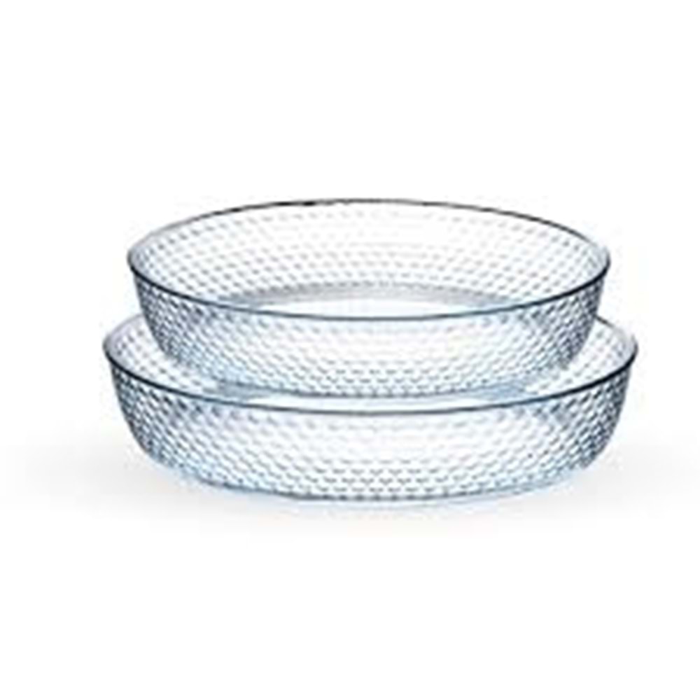 BORART ANTRASİT PETEKLİ OVAL TEPSİ İKİLİ 145533*6